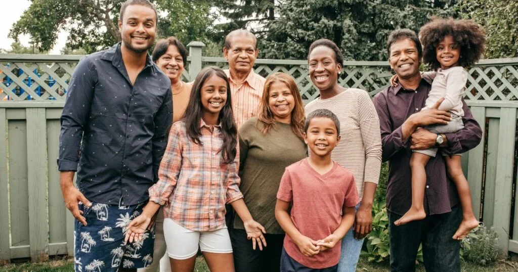A happy family.