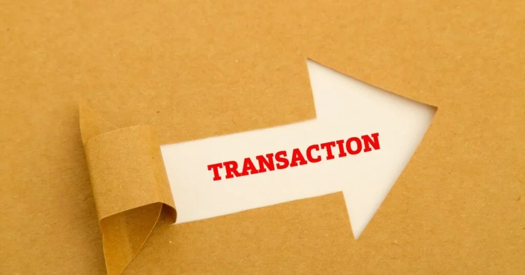 A picture of an area with the word transaction, relating to transactional analysis.