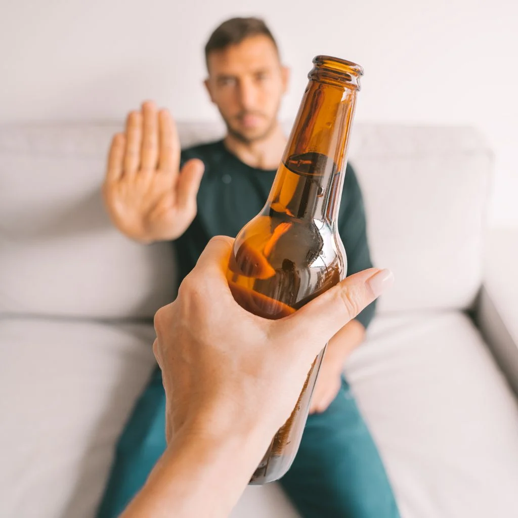 Man Resisting Alcohol after Therapy