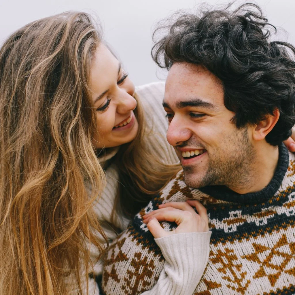 Man Smiling At Girlfriend After Finding Relief From Counseling