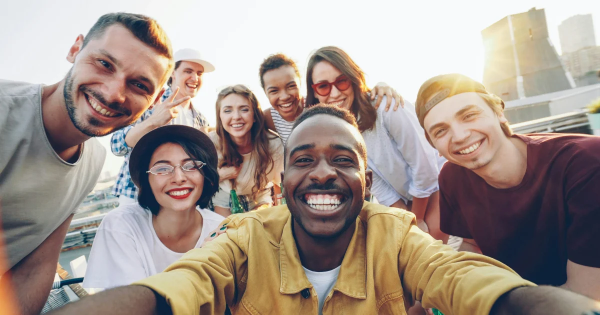 Smiling group of people.