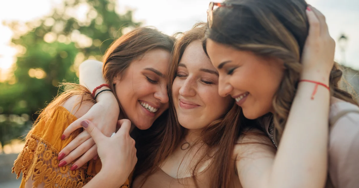 Group of close girl friends