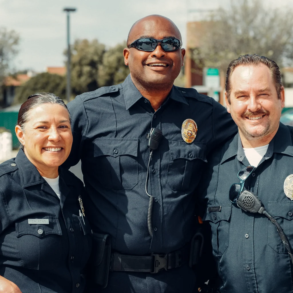 Group of smiling police officers