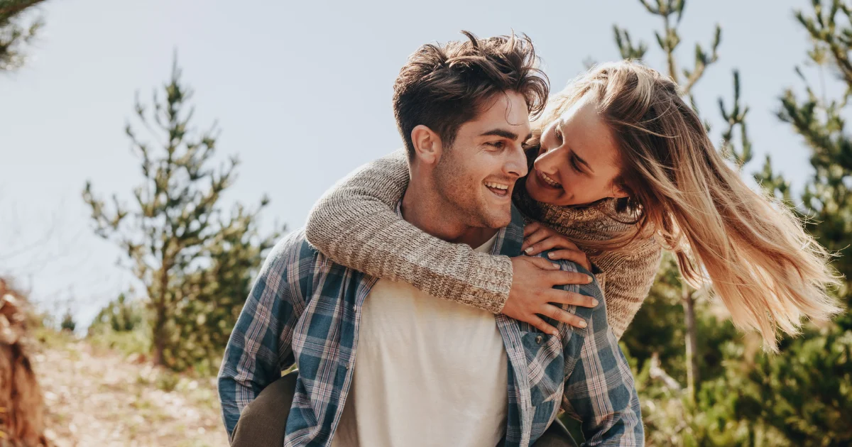 Smiling secure couple